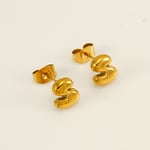 Gold color / 1 Pair Simple Series Elegant Letter S Titanium Steel  Gold Color Women's Stud Earrings Picture19